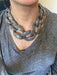 Acrylic chain necklace , gray acrylic chain , chunky acrylic link chain necklace , acrylic loop necklace