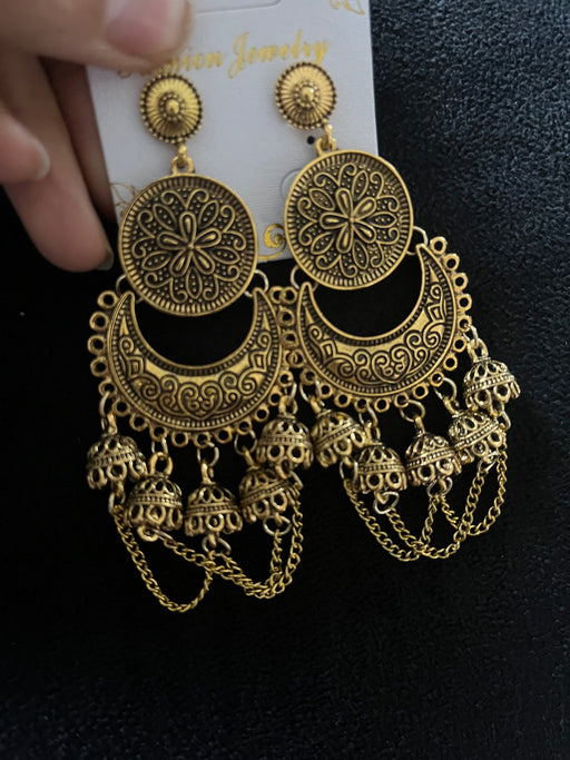 Long gold earrings ,big gold fringe earrings , gold wedding earrings , big gold earrings , large , gold chandelier earring oxidized