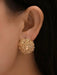 gold dome earrings , gold studs big , gold stud earring , round gold earrings , chunky gold studs