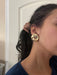 Big gold stud earrings , gold studs gold pierced round studs large , round gold earrings , chunky gold studs metal knot