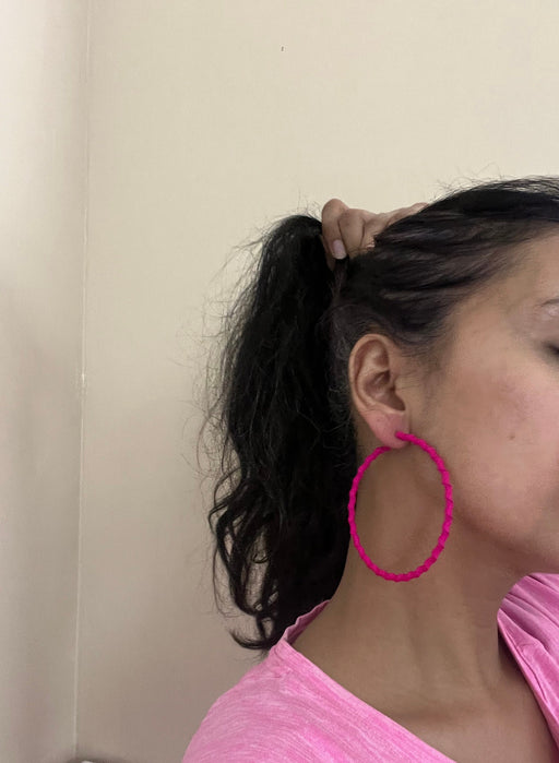 Hot pink hoops , big fuchsia hoop earrings , large pink hoops , big neon pink hoop earrings fuchsia , hoops 3 inch