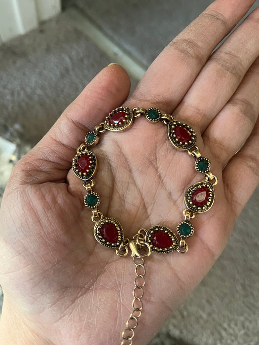 Golden bracelet, Vintage style bracelet , statement bracelet , gold bracelet , boho bracelet gold tone chunky
