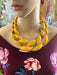 Chunky acrylic necklace , chunky chain necklace , mustard chain necklace , acrylic yellow necklace , acrylic statement necklace link big