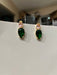 Pink and green earrings, aka earrings , small light pink dark Green crystal earrings, green pink , green teardrop, jungle green earrings