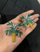 Large Green earrings stud green yellow Tree huge crystal Rhinestone Crystal Pageant oversized green emerald Earrings statement