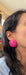 Fuchsia earrings big studs , large round studs fuchsia earrings , big pink statement some earrings chunky giant bright