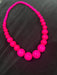 Hot pink bead necklace big chunky fat large long bright pink necklace