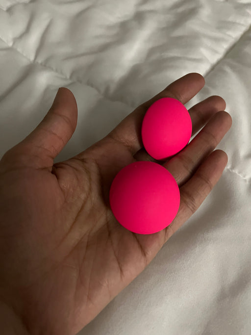 hot pink earrings big studs , large round studs pink earrings , big bright pink statement round neon pink retro earrings chunky giant