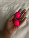 hot pink earrings big studs , large round studs pink earrings , big bright pink statement round neon pink retro earrings chunky giant