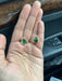 Green studs earrings small crystal Rhinestone Round Crystal Pageant green gold emerald Earrings