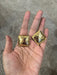 Big gold earrings square , gold studs large hammered metal earring , gold stud earring , retro gold earrings , chunky gold studs big