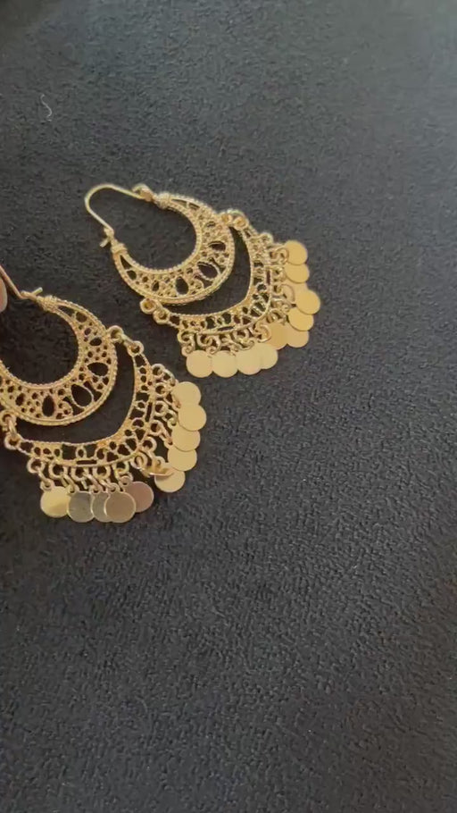 Long gold earrings ,big gold fringe earrings , gold wedding earrings , big gold earrings , large gold earrings , gold chandelier earring