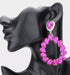 3.5 inch long big fuchsia pink earrings crystal hoop pageant prom dangle chandelier
