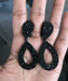 black clip earrings clip ons teardrop crystal rhinestone wedding party evening chandelier