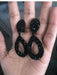 black clip earrings clip ons teardrop crystal rhinestone wedding party evening chandelier