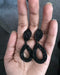 black clip earrings clip ons teardrop crystal rhinestone wedding party evening chandelier
