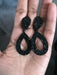 Clip on black earrings, clip on black crystal earrings, clip on prom earrings, black pageant earrings , clip on rhinestone earrings 2.5 inch