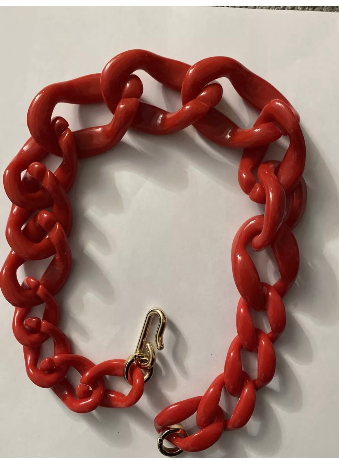 21 inch big curb red link acrylic chain fat statement necklace –  TheBoldJewelry