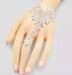 White bracelet Silver Clear White Crystal Rhinestone Wedding Slave Hand Chain Ring Bracelet