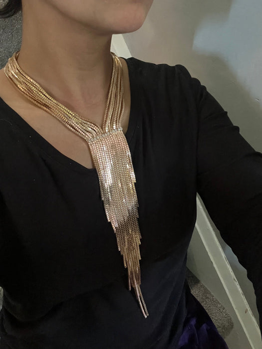 Gold statement necklace , large gold necklace , gold bib necklace