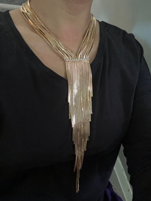 Gold statement necklace , large gold necklace , gold bib necklace