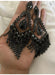 Black fringe earrings, large black crystal earrings, large chandelier earrings, big black rhinestone earrings pageant 4.75 inch long
