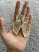 Large Gold clear earrings, chunky clear white and gold earrings, gold clear acrylic crystal earrings , bold statement earrings 3.75”