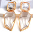 Large Gold clear earrings, chunky clear white and gold earrings, gold clear acrylic crystal earrings , bold statement earrings 3.75”