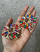 Multicolor earrings , large stud earrings , large multicolored earrings , iridescent earrings , rainbow earrings. , large pageant earrings