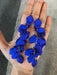 Royal blue earrings , blue petal earrings , blue flower earrings , long blue earrings , blue wedding earrings , large blue earrings