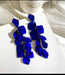 Royal blue earrings , blue petal earrings , blue flower earrings , long blue earrings , blue wedding earrings , large blue earrings