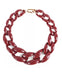 Acrylic chain link necklace burgundy garnet necklace , maroon necklace , acrylic necklace , acrylic chain necklace statement 19 inch