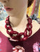 Acrylic chain link necklace burgundy garnet necklace , maroon necklace , acrylic necklace , acrylic chain necklace statement 19 inch
