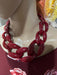 Acrylic chain link necklace burgundy garnet necklace , maroon necklace , acrylic necklace , acrylic chain necklace statement 19 inch