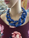 Acrylic necklace , chunky royal blue acrylic necklace , large Blu chain necklace , acrylic link chain necklace , big acrylic chain necklace