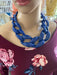 Acrylic necklace , chunky royal blue acrylic necklace , large Blu chain necklace , acrylic link chain necklace , big acrylic chain necklace