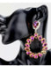Fuchsia pink earrings, Fuchsia crystal earrings, large magenta earrings, pink teardrop earrings, fuchsia Ab teardrop earrings 3.25 inch long