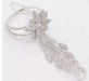 White Rhinestone bracelet, clear hand chain silver bracelet and ring set, bridal flower bracelet with ring, clear cuff