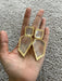Large Gold clear earrings, chunky clear white and gold earrings, gold clear acrylic crystal earrings , bold statement earrings 3.75”