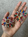 Multicolor earrings , large stud earrings , large multicolored earrings , iridescent earrings , rainbow earrings. , large pageant earrings