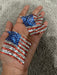 American flag earrings , Fourth of July earrings , Usa flag mesh red white blue earrings , patriotic earring