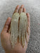 Large clear earrings , fringe clear earrings , gold tone earrings , bridal earrings big , oversized crystal earrings