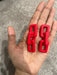 Red acrylic earrings , acrylic chain earrings , red curb earrings , red chunky loop earring
