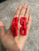 Red acrylic earrings , acrylic chain earrings , red curb earrings , red chunky loop earring