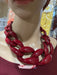 Acrylic chain link necklace burgundy garnet necklace , maroon necklace , acrylic necklace , acrylic chain necklace statement 19 inch