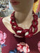 Acrylic chain link necklace burgundy garnet necklace , maroon necklace , acrylic necklace , acrylic chain necklace statement 19 inch