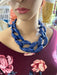 Acrylic necklace , chunky royal blue acrylic necklace , large Blu chain necklace , acrylic link chain necklace , big acrylic chain necklace