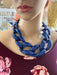 Acrylic necklace , chunky royal blue acrylic necklace , large Blu chain necklace , acrylic link chain necklace , big acrylic chain necklace