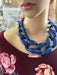 Acrylic necklace , chunky royal blue acrylic necklace , large Blu chain necklace , acrylic link chain necklace , big acrylic chain necklace