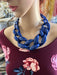 Acrylic necklace , chunky royal blue acrylic necklace , large Blu chain necklace , acrylic link chain necklace , big acrylic chain necklace